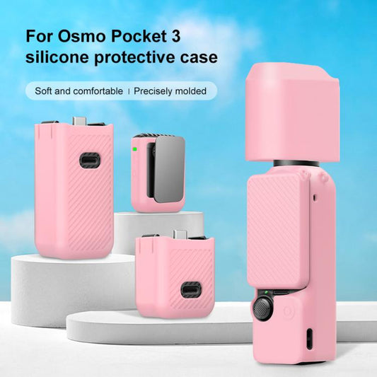 For DJI OSMO Pocket 3 PULUZ 6 in 1 Body Lens Handle Screen Mic Silicone TPU Cover (Pink) - Case & Bags by PULUZ | Online Shopping UK | buy2fix