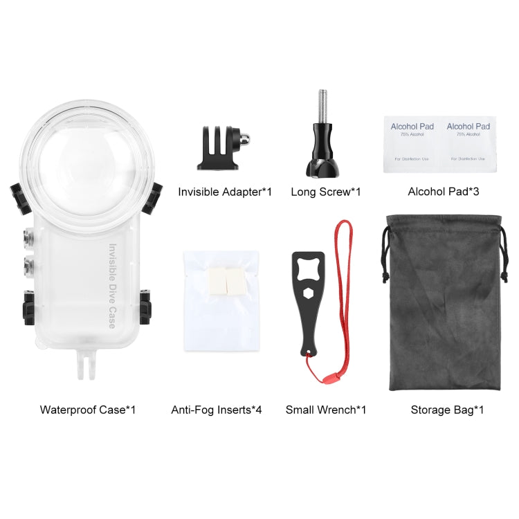 For Insta360 X3 PULUZ Invisible Dive Case 50m Waterproof Sealed Case (Transparent) by PULUZ