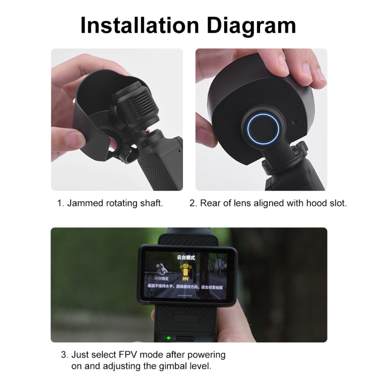 For DJI OSMO Pocket 3 PULUZ Sunshade Lens Protective Cover Hood (Black) by PULUZ