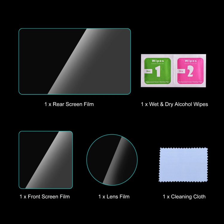 For DJI Osmo Action 5 Pro PULUZ 3-in-1 Lens Front and Back Screen Tempered Glass Explosion-proof Film (Transparent) by PULUZ