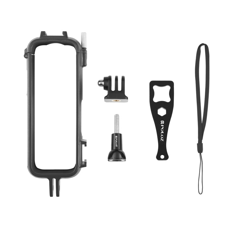 For Insta360 X4 PULUZ Cold Shoe PC Plastic Protective Frame with Adapter Mount & Screw (Black) by PULUZ