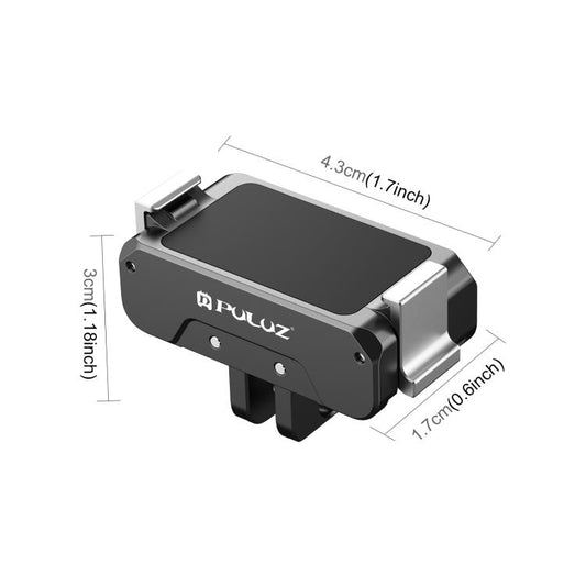 For DJI Osmo Action 5 Pro / 4 / 3 / Osmo 360 PULUZ Magnetic Quick Release Metal Base (Black) by PULUZ