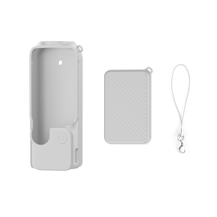 For DJI OSMO Pocket 3 PULUZ 2 in 1 Silicone Cover Case Set with Strap (Grey) by PULUZ