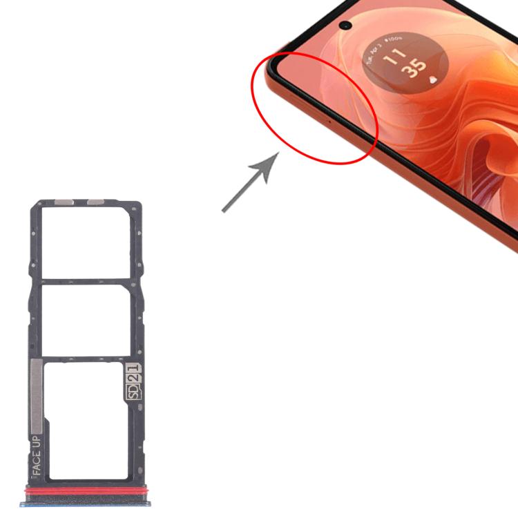 For Motorola Moto G04s 10pcs Original SIM Card Tray + SIM Card Tray + Micro SD Card Tray (Blue) - Card Socket by buy2fix | Online Shopping UK | buy2fix