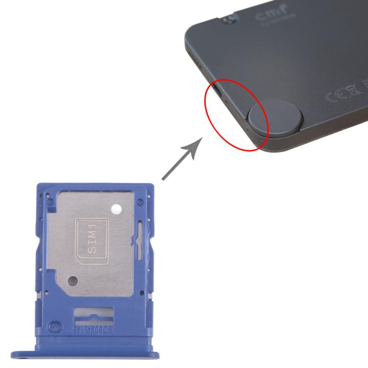 For Nothing Phone CMF Phone 1 SIM Card Tray + SIM / Micro SD Card Tray (Blue) - For Nothing by buy2fix | Online Shopping UK | buy2fix