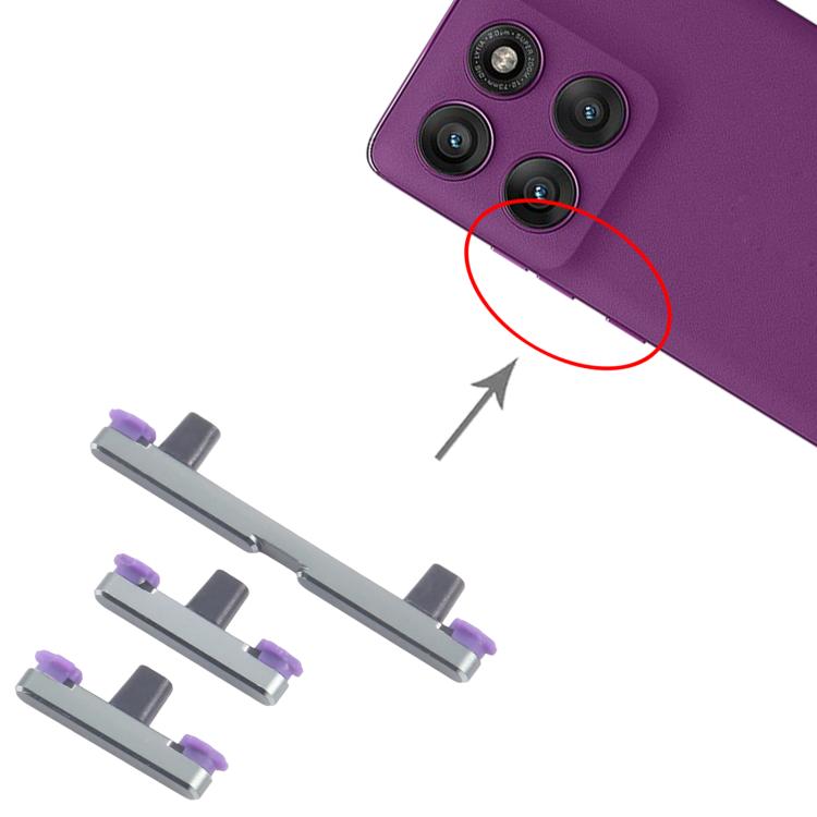 For Motorola Edge 60 Pro 10pairs Power Button and Volume Control Button (Grey) - Others by buy2fix | Online Shopping UK | buy2fix