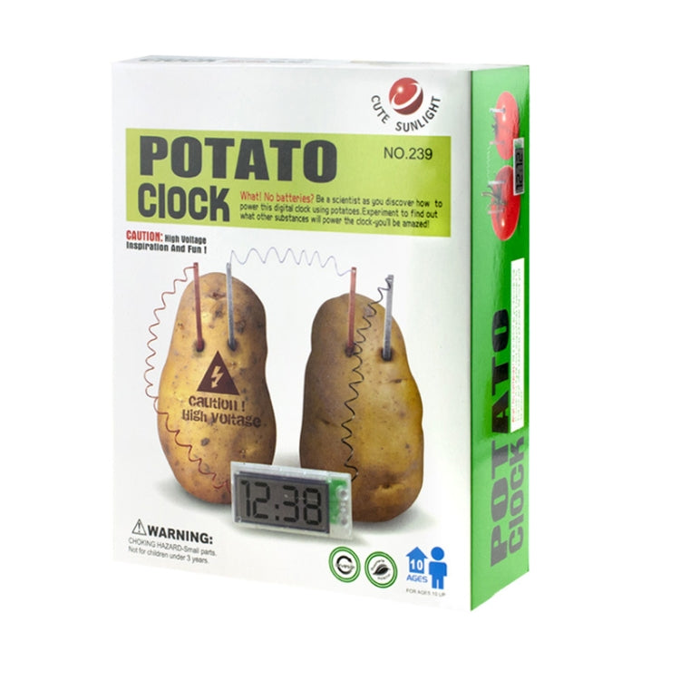 DIY Novel Green Science Potato Digital Clock Educational Kit with 2 inch LCD Screen (Potato NOT Included)(White) by buy2fix