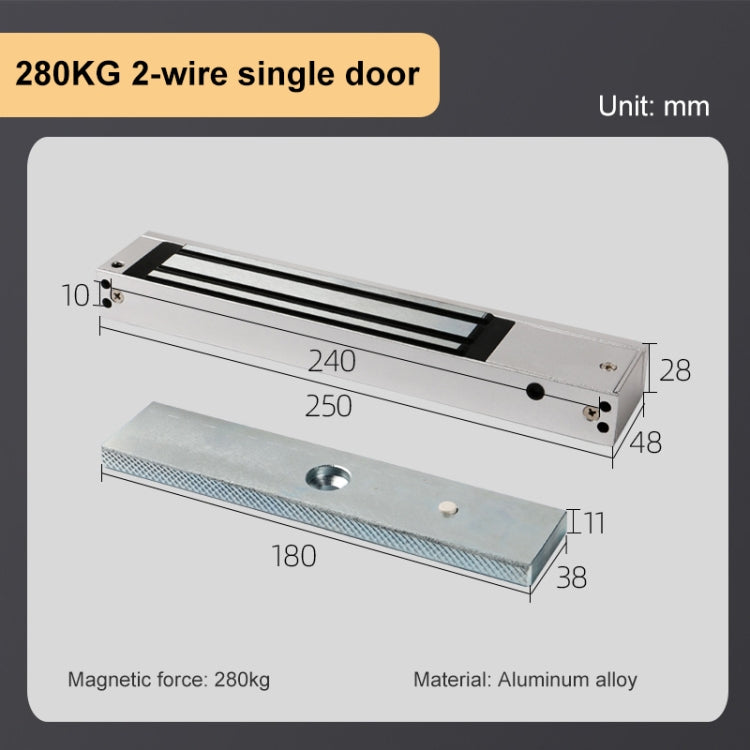 YH-280M Single Door Magnetic Lock With Mortise Mount (280kg) by buy2fix