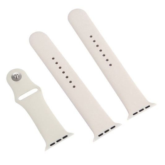 For Apple Watch Series 10 42mm / 9&8&7 41mm / SE 3&SE 2&6&SE&5&4 40mm / 3&2&1 38mm 3 in 1 Rubber Watch Band with Pin Buckle(Beige) by buy2fix