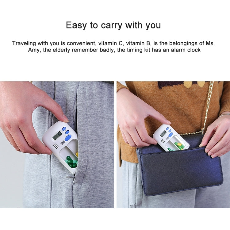 Smart portable Multi-Alarm Timer Pills Reminder Medicine Box(White) by buy2fix