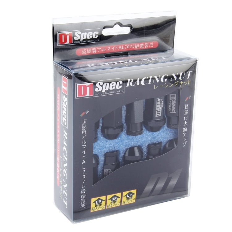 D1 Spec P1.5 M12x1.25 Racing Wheel Nut, Length: 50mm(Black) by buy2fix