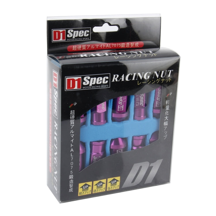 D1 Spec P1.5 M12x1.25 Racing Wheel Nut, Length: 50mm(Purple) by buy2fix