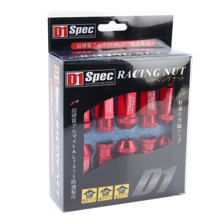 D1 Spec P1.5 M12x1.25 Racing Wheel Nut, Length: 50mm(Red) by buy2fix