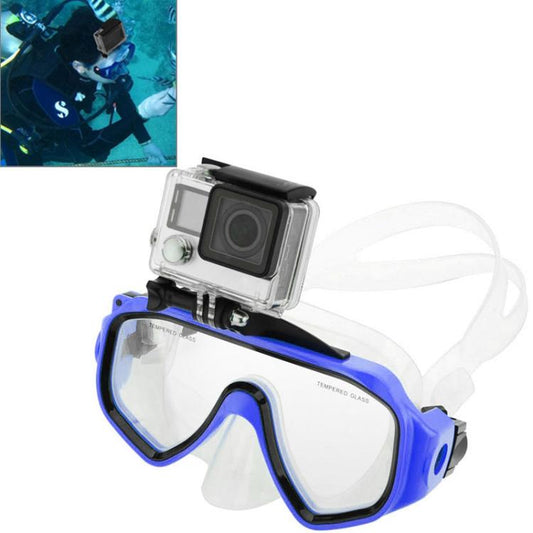 Water Sports Diving Equipment Diving Mask Swimming Glasses with Mount for GoPro, Insta360, DJI and Other Action Cameras(Blue) by buy2fix