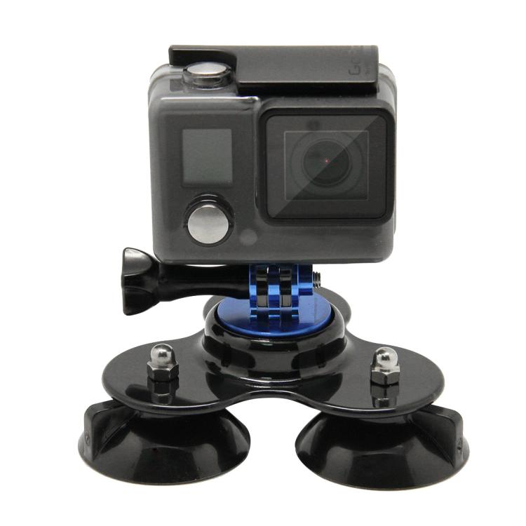 Triangle Direction Suction Cup Mount with Tripod Mount + Handle Screw for GoPro, Insta360, DJI and Other Action Cameras(Dark Blue) by buy2fix