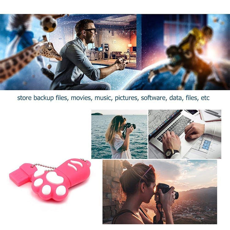 16GB Bear Paw Shaped Silicone USB 2.0 Flash Disk with Anti Dust Cup(Blue) by buy2fix