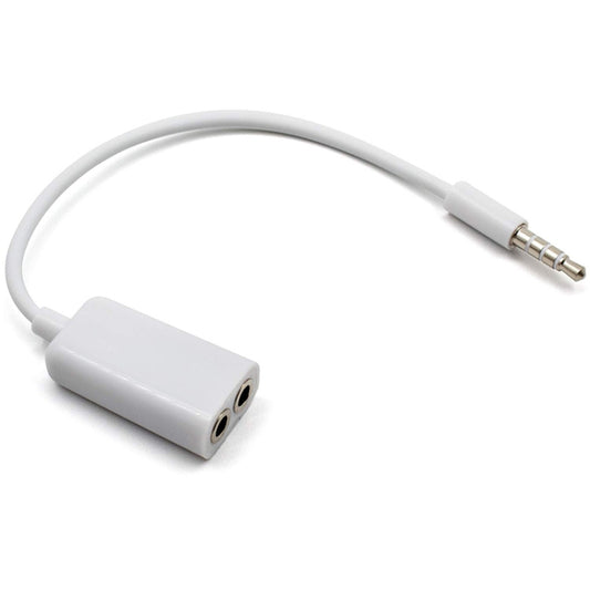Aux Audio Cable 3.5mm to 2 x Female Splitter Adapter, Compatible with Phones, Tablets, Headphones, MP3 Player, Car/Home Stereo & More(White) by buy2fix