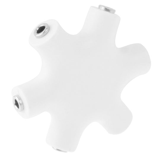 6 Ports Audio Splitter Headphone Connector, Compatible with Phones, Tablets, Headphones, MP3 Player, Car/Home Stereo & More,(White) by buy2fix