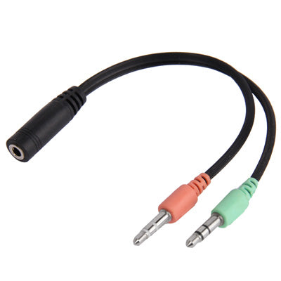 17cm 3.5mm Jack Microphone + Earphone Cable, Compatible with Phones, Tablets, Headphones, MP3 Player, Car/Home Stereo & More by buy2fix