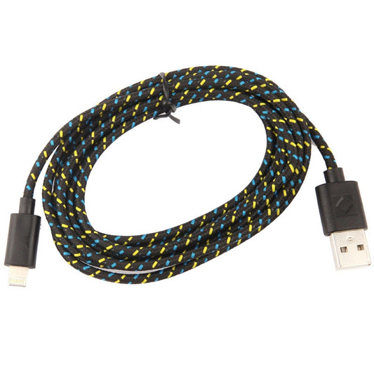 1m Nylon Netting Style USB 8 Pin Data Transfer Charging Cable for iPhone, iPad(Black) by buy2fix