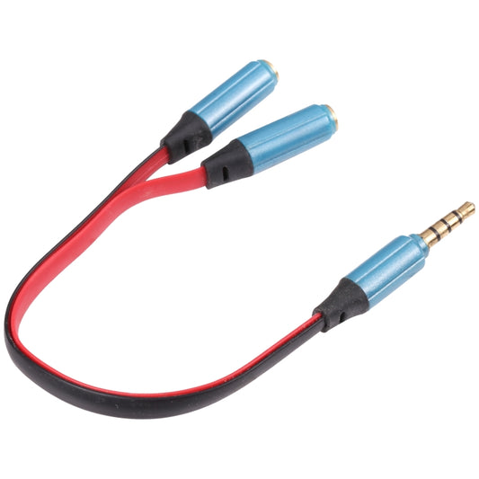 Noodle Style Aux Audio Cable 3.5mm Male to 2 x Female Splitter Connector, Compatible with Phones, Tablets, Headphones, MP3 Player, Car/Home Stereo & More(Blue) by buy2fix
