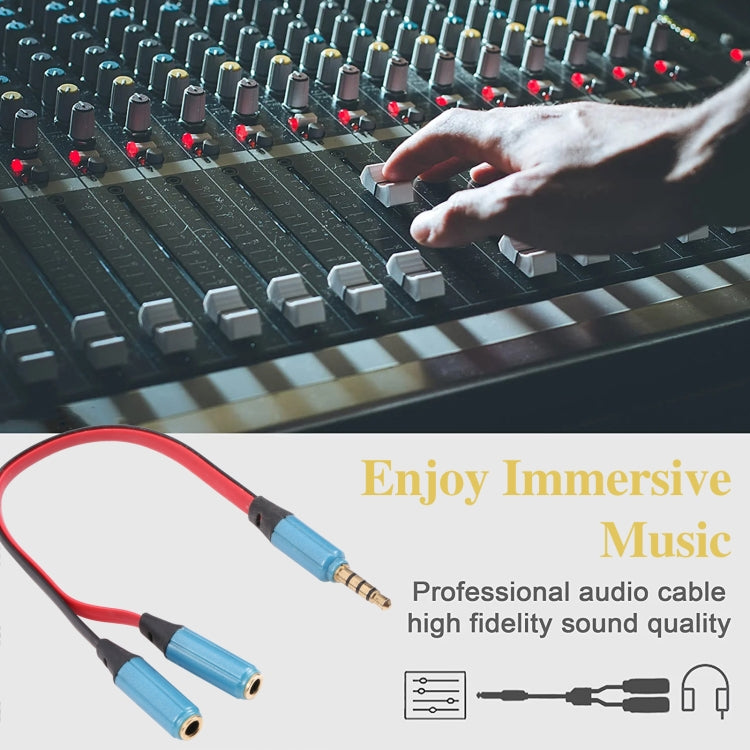 Noodle Style Aux Audio Cable 3.5mm Male to 2 x Female Splitter Connector, Compatible with Phones, Tablets, Headphones, MP3 Player, Car/Home Stereo & More(Blue) by buy2fix