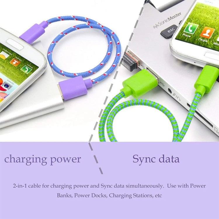 1m Nylon Netting USB Data Transfer Charging Cable For iPhone, iPad, Compatible with up to iOS 15.5(Blue) by buy2fix
