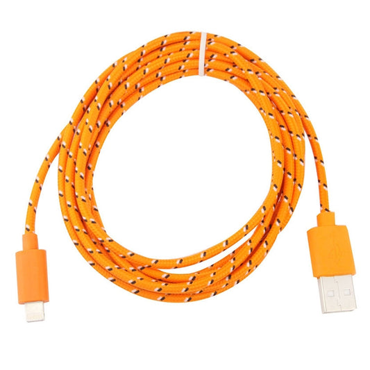 3m Nylon Netting Style USB Data Transfer Charging Cable for iPhone, iPad(Orange) by buy2fix