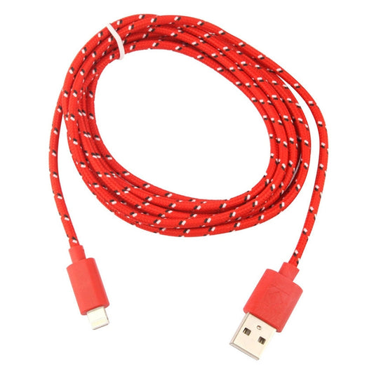 3m Nylon Netting Style USB Data Transfer Charging Cable for iPhone, iPad(Red) by buy2fix