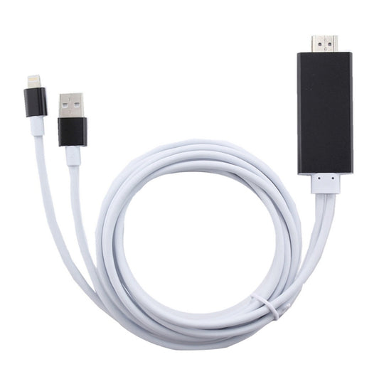 8 Pin to HDMI HDTV Adapter Cable with USB Charger Cable(Black) by buy2fix
