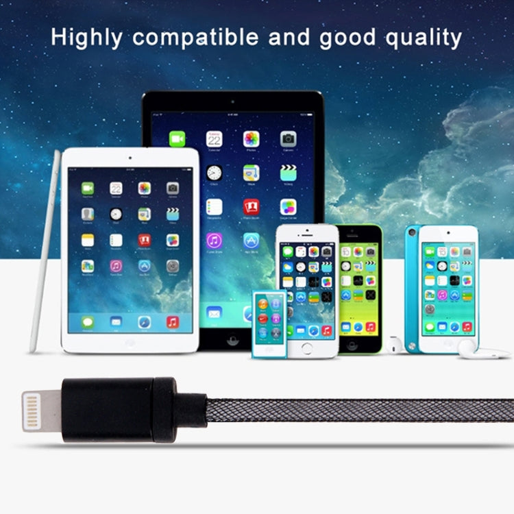 Net Style Metal Head 8 Pin to USB Data / Charger Cable, Cable Length: 1m(White) by buy2fix