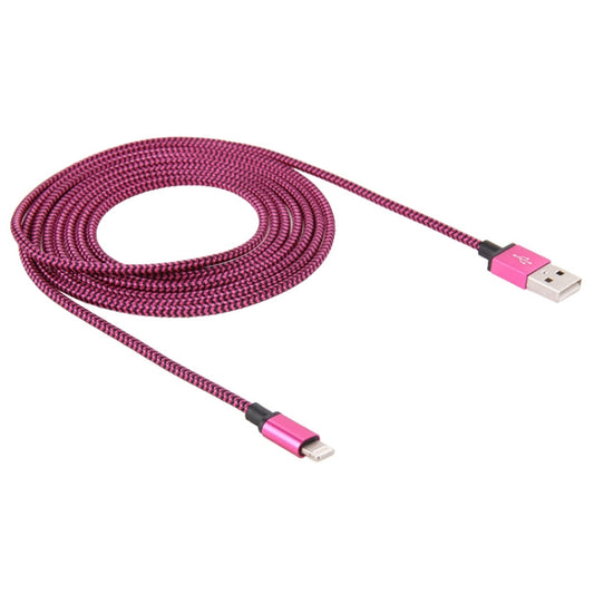2m Woven Style 8 Pin to USB Sync Data / Charging Cable(Magenta) by buy2fix