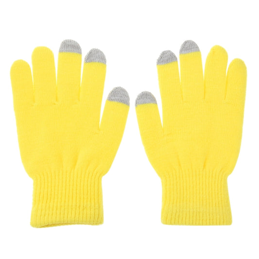 Three Fingers Touch Screen Winter Warm Touch Gloves, Size: 21*13cm, For iPhone, Galaxy, Huawei, Xiaomi, HTC, Sony, LG and other Touch Screen Devices(Yellow) - Touch Gloves by buy2fix | Online Shopping UK | buy2fix
