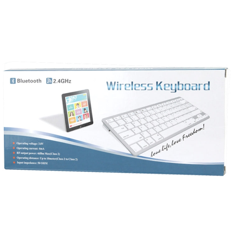 BK3001 Ultra-thin Bluetooth 3.0 ABS Keyboard for iPad Air 2 / iPAD Air / iPad 6 / iPad 5 / iPad mini 1 / 2 / 3 / New iPad (iPad 3) / iPad ,iPhone 4 & 4S / 3G,Sony PS3,Smart phones(White) by buy2fix