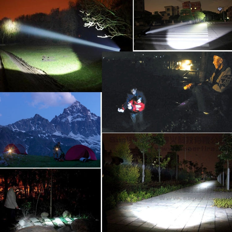 White Light Dimmable Rechargeable Flashlight , 3-Modes with Magnetic & Lanyard(Black) by buy2fix