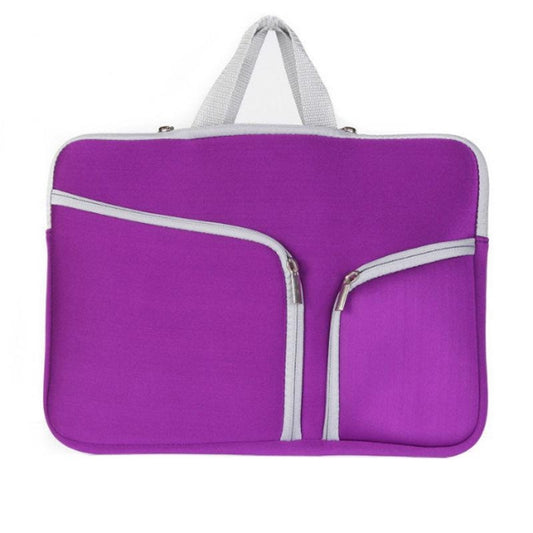 Double Pocket Zip Handbag Laptop Bag for Macbook Air 13 inch(Purple) by buy2fix