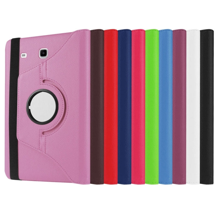 Litchi Texture Horizontal Flip Solid Color Leather Case with 360 Degrees Rotation Holder for Galaxy Tab E 9.6 / T560 / T561(Magenta) by buy2fix