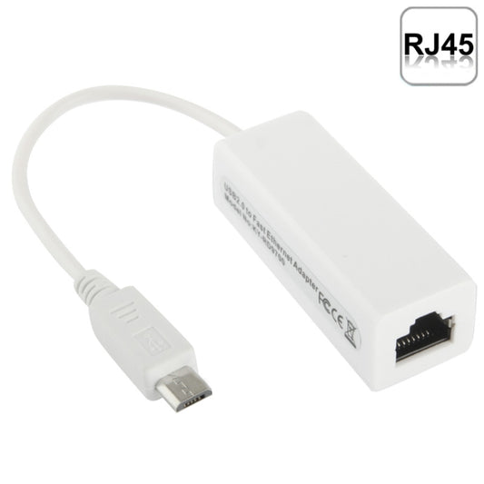 Micro USB 2.0 Ethernet Adapter for Tablet PC / Android TV, Length: 20cm(White) by buy2fix