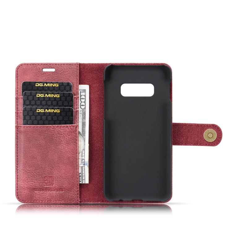 DG.MING Crazy Horse Texture Flip Detachable Magnetic Leather Case for Samsung Galaxy S10 E, with Holder & Card Slots & Wallet(Red) - Galaxy Phone Cases by DG.MING | Online Shopping UK | buy2fix