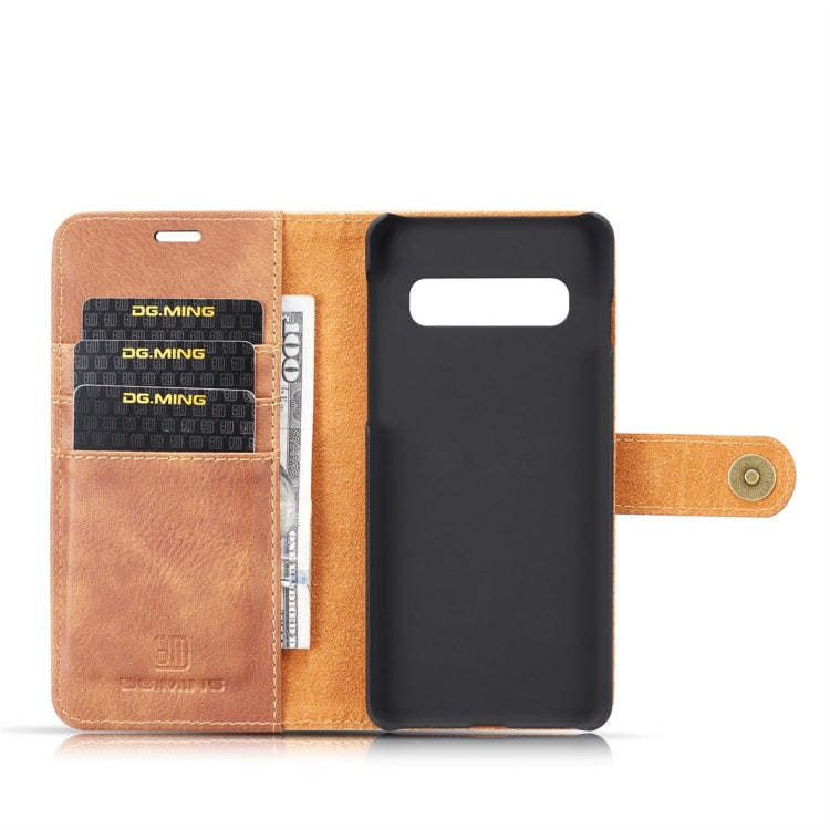 DG.MING Crazy Horse Texture Flip Detachable Magnetic Leather Case for Samsung Galaxy S10 Plus, with Holder & Card Slots & Wallet(Brown) - Galaxy Phone Cases by DG.MING | Online Shopping UK | buy2fix