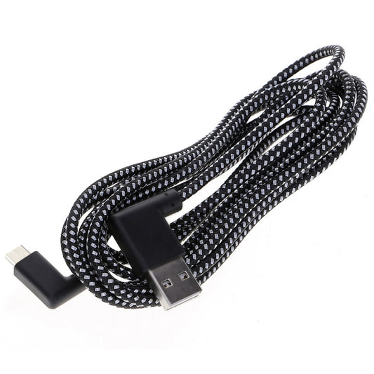2m 2A USB to USB-C / Type-C Nylon Weave Style Double Elbow Data Sync Charging Cable by buy2fix