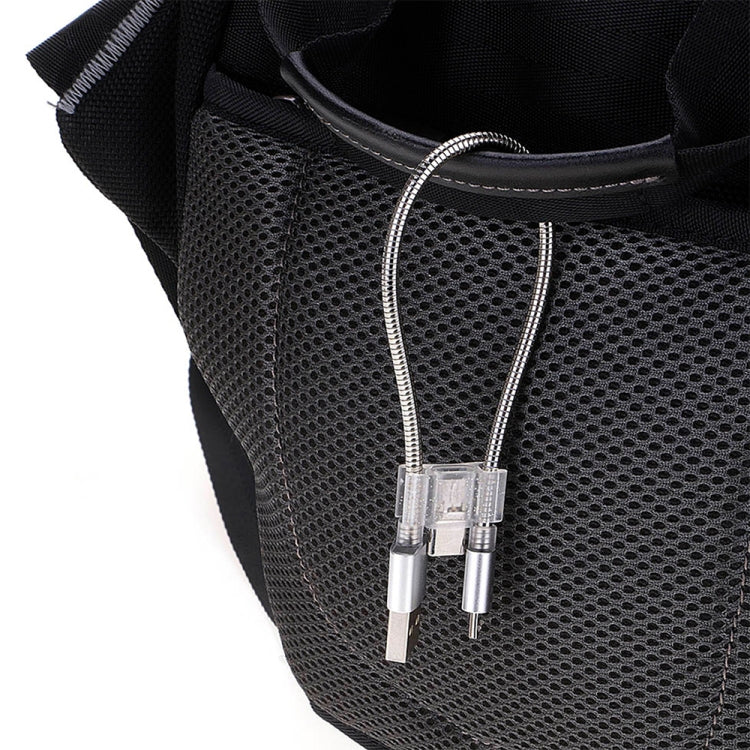 24cm 2A Micro USB + USB-C / Type-C to USB Flexible Data Charging Cable(Gold) by buy2fix