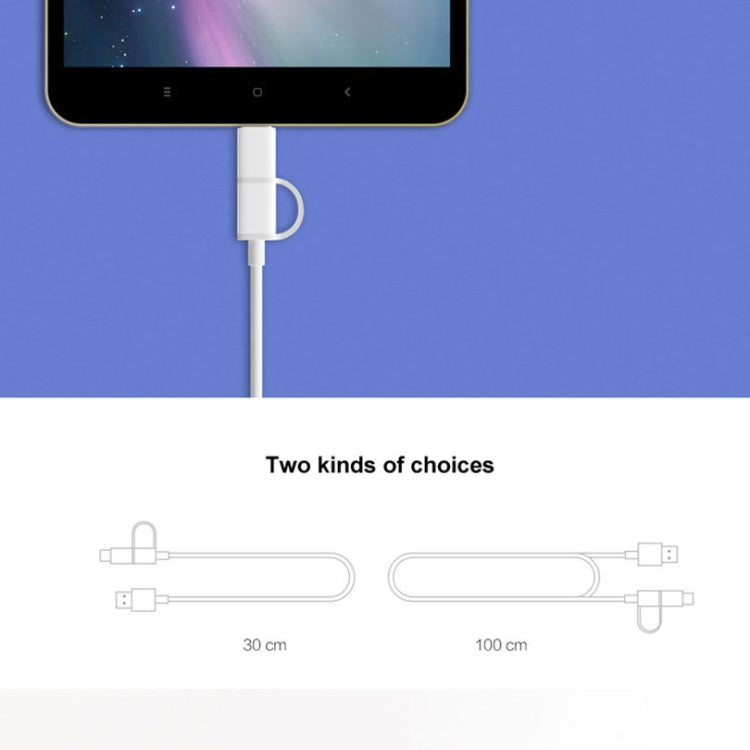 2.4A QC3.0 USB to Micro USB + USB-C / Type-C Fast Charging + Data Transmission TPE Data Cable, Cable Length: 30cm by buy2fix