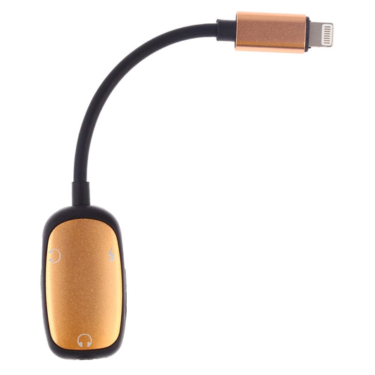 8 Pin to 8 Pin Charging Interface + 8 Pin Earphone Interface + 3.5mm Audio Interface Earphone Adapter(Gold) by buy2fix