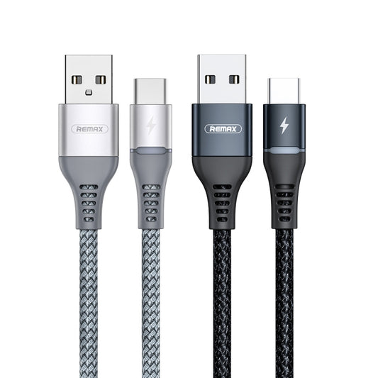 REMAX RC-152A 1m 2.4A USB to USB-C / Type-C Colorful Breathing Data Cable (Silver) by REMAX