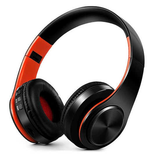 LPT660 Wireless Folding Sports Stereo Music Bluetooth Phones Earphones Support TF Card (Orange) by buy2fix