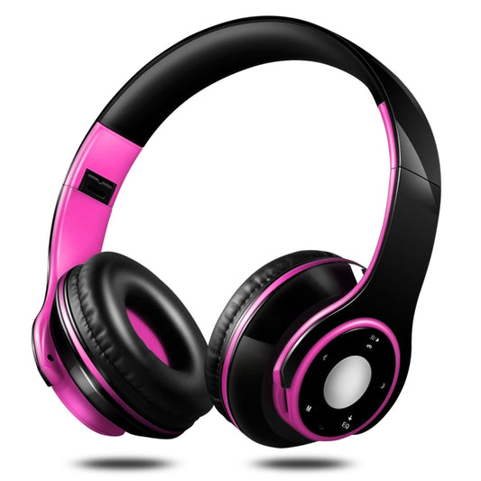 SG-8 Bluetooth 4.0 + EDR Headphones Wireless Over-ear TF Card FM Radio Stereo Music Headset with Mic (Rose Red) by buy2fix