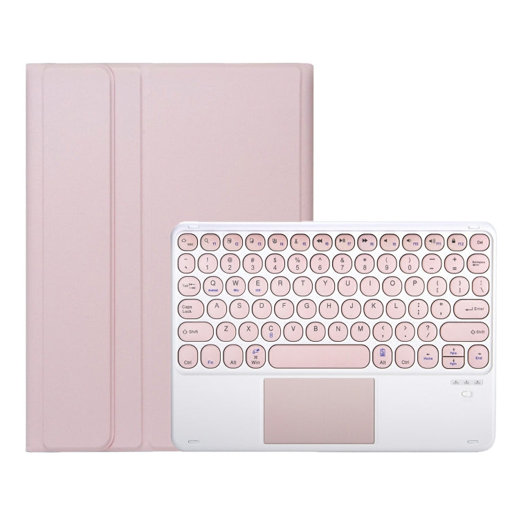 For iPad 11 2025 / 10th Gen 10.9 2022 YA10B-A Lambskin Texture Bluetooth Touch Keyboard Leather Tablet Case with Pen Slot (Pink) by buy2fix