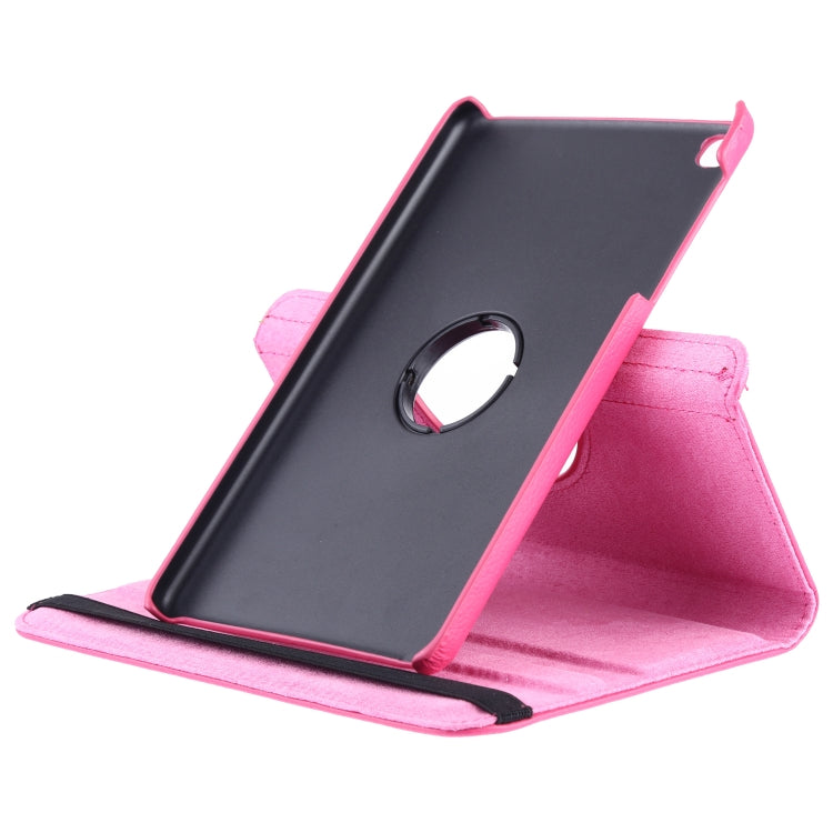 Litchi Texture Horizontal Flip 360 Degrees Rotation Leather Case for Galaxy Tab A 8 (2019) / P200 / P205, with Holder (Rose Red) by buy2fix