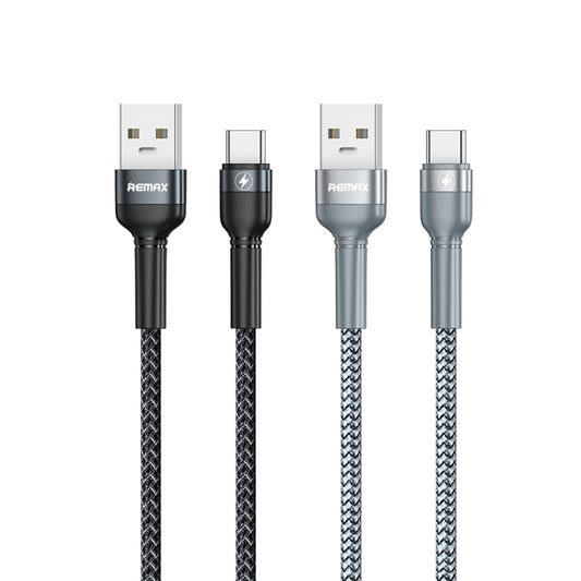 REMAX RC-170 Jany Series 1m 5A USB to USB-C / Type-C Aluminum Alloy Braid Fast Charging Data Cable (Silver) by REMAX